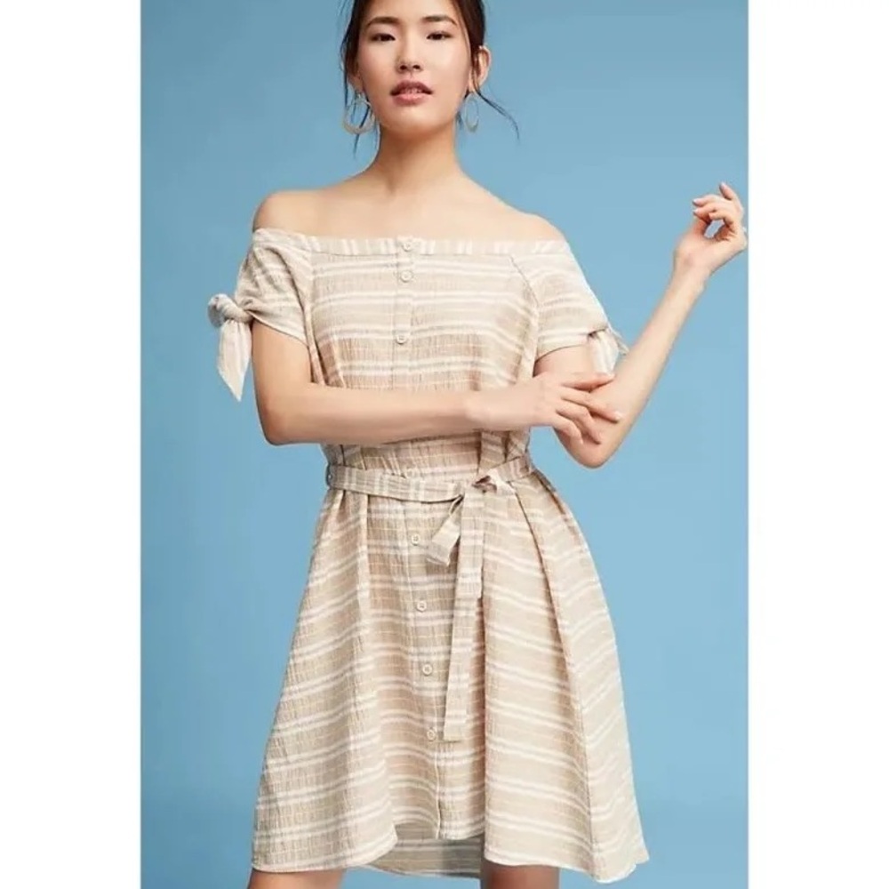 Anthropologie Women's Petite Off The Shoulder Dress